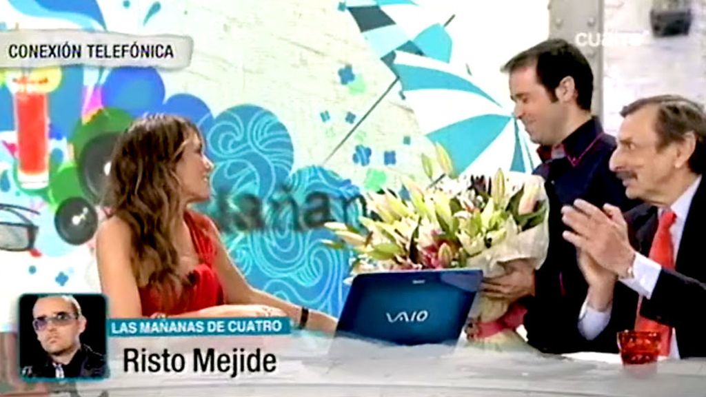 Ruth recibe la llamada de su pareja Risto Mejide