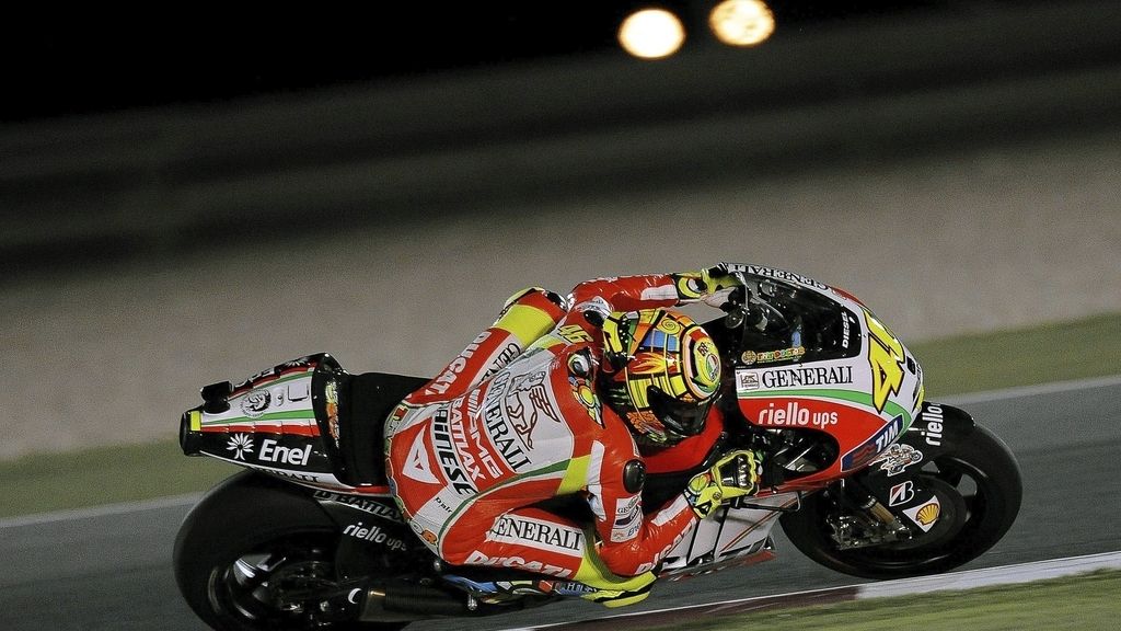 Rossi en el circuito de Losail