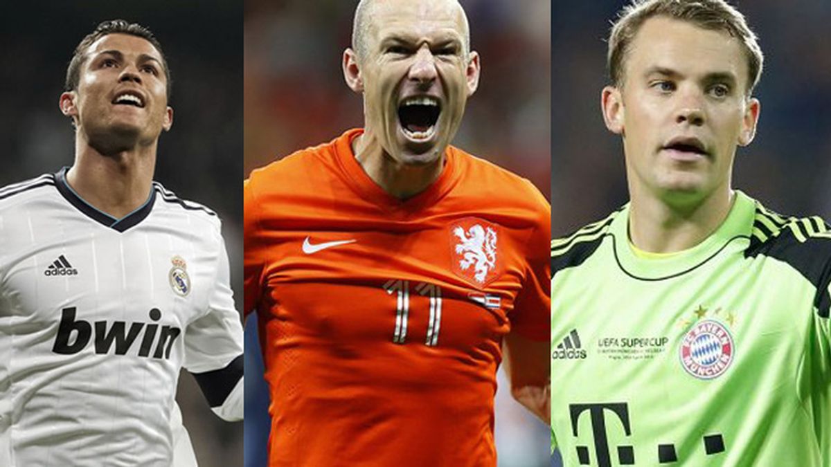 Ronaldo, Robben y Neuer, nominados a 'Mejor Jugador en Europa' de la UEFA