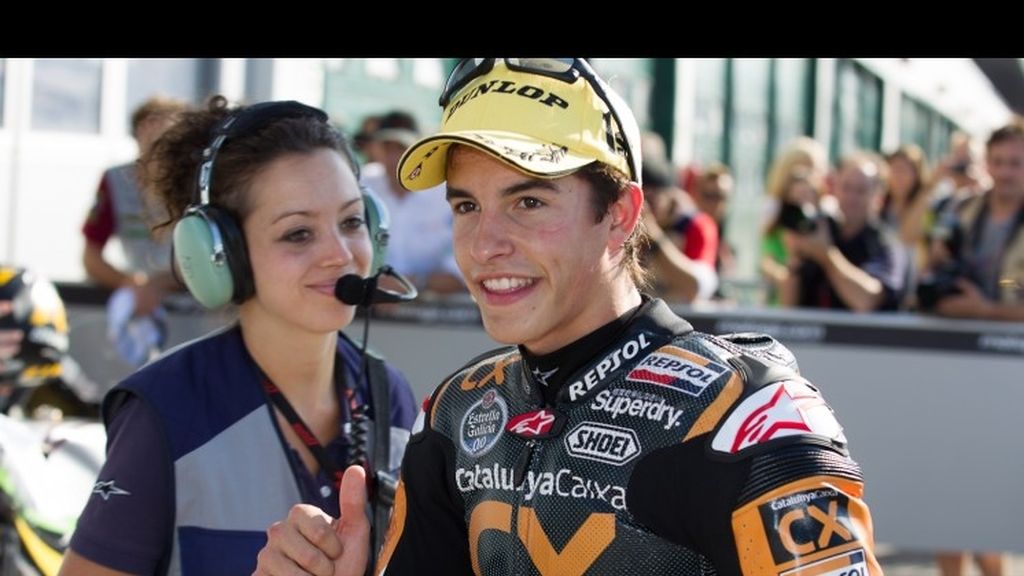 Marc Márquez celebra su victoria en San Marino
