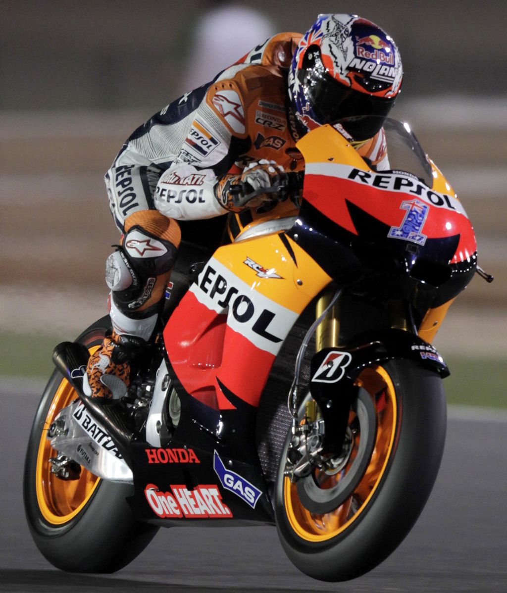Casey Stoner en los libres de Losail