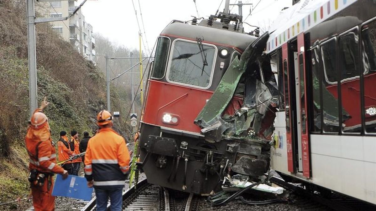 Choque de trenes en Suiza