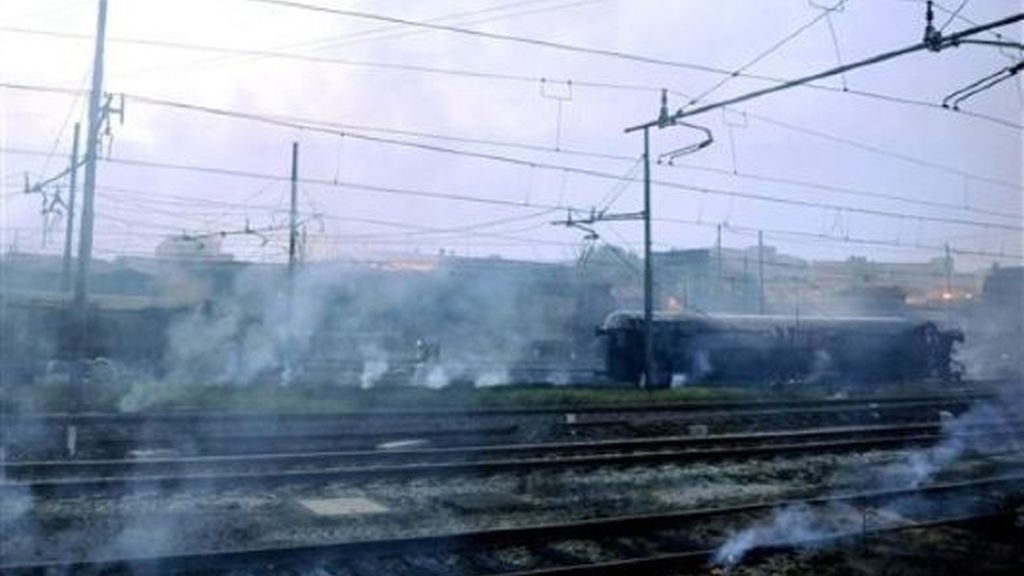 Imágenes de la explosión del tren cargado de gas en Italia