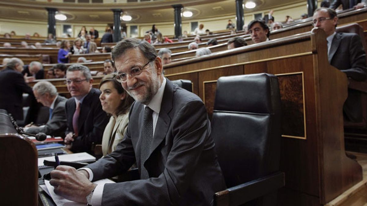 Mariano Rajoy durante la sesión de control en el Congreso