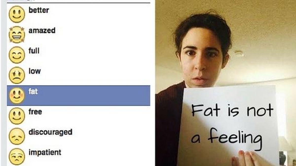 Una estudiante quiere eliminar el emoticono de "sentirse gordo" de Facebook