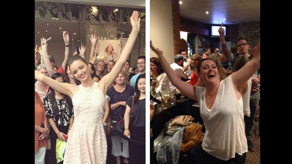 La humorista australiana recrea la euforia de Miranda Kerr