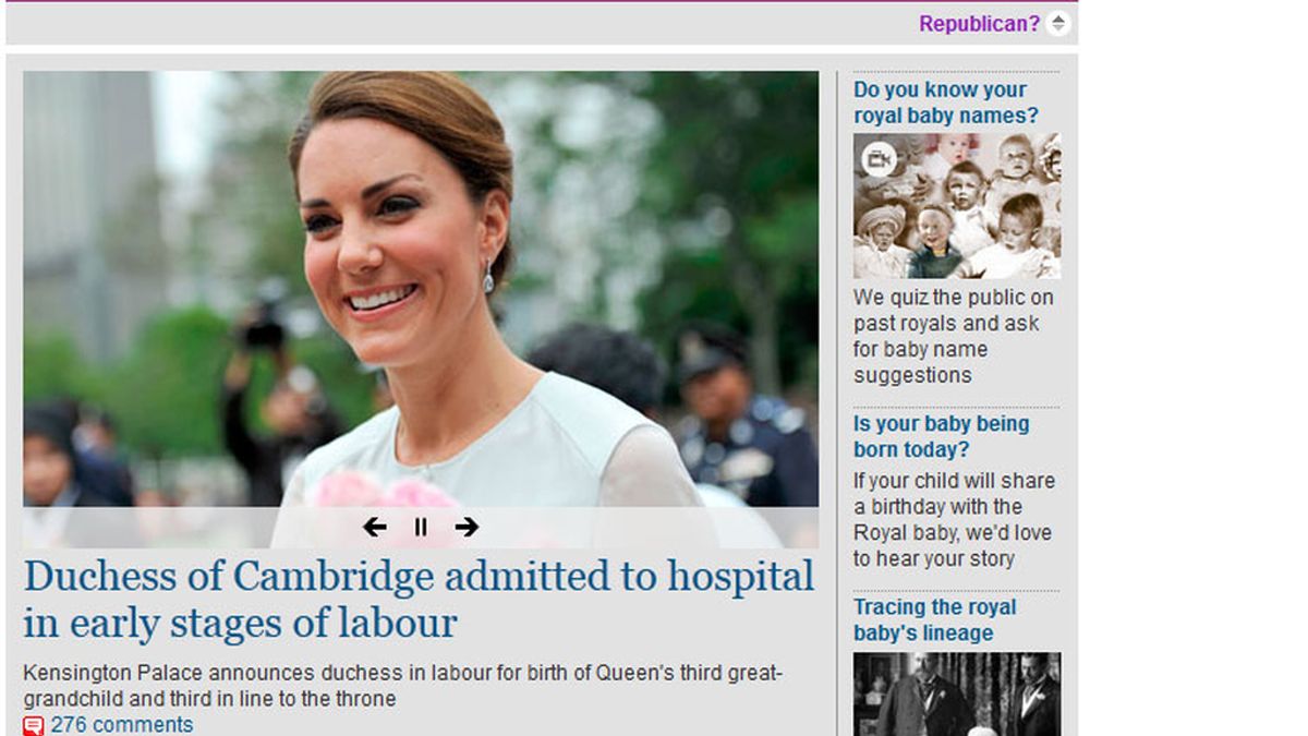 La portada de The Guardian en su versión más monárquica