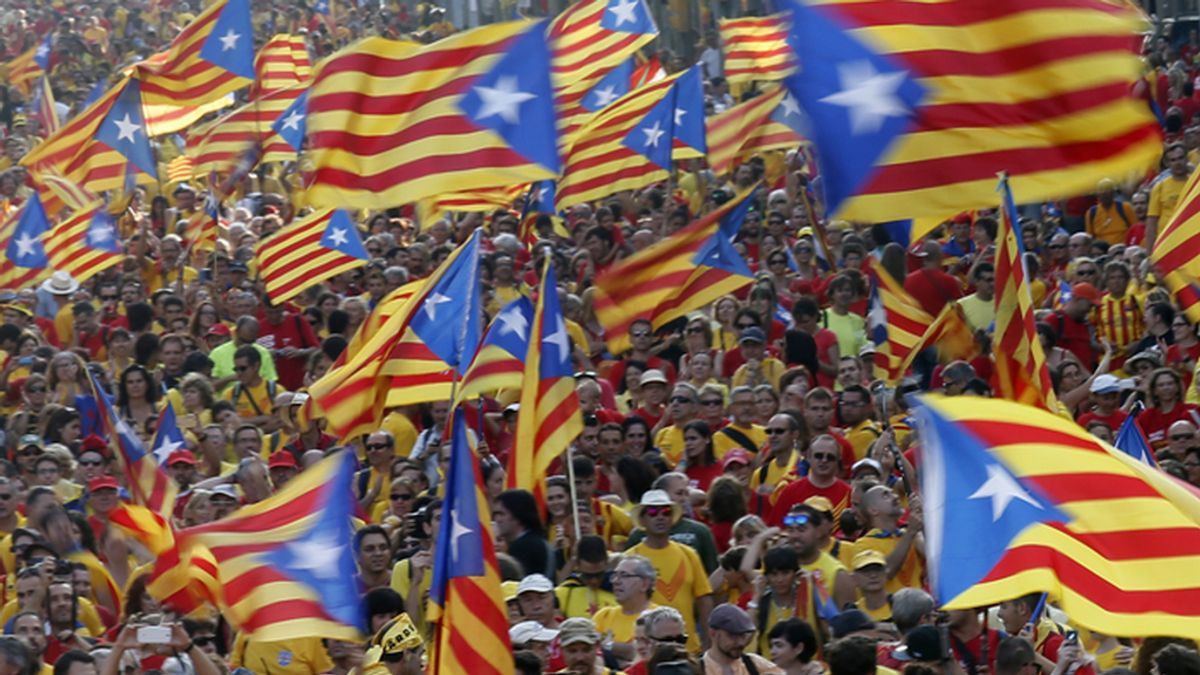 Maniestación en Barcelona con motivo de la Diada de 2014