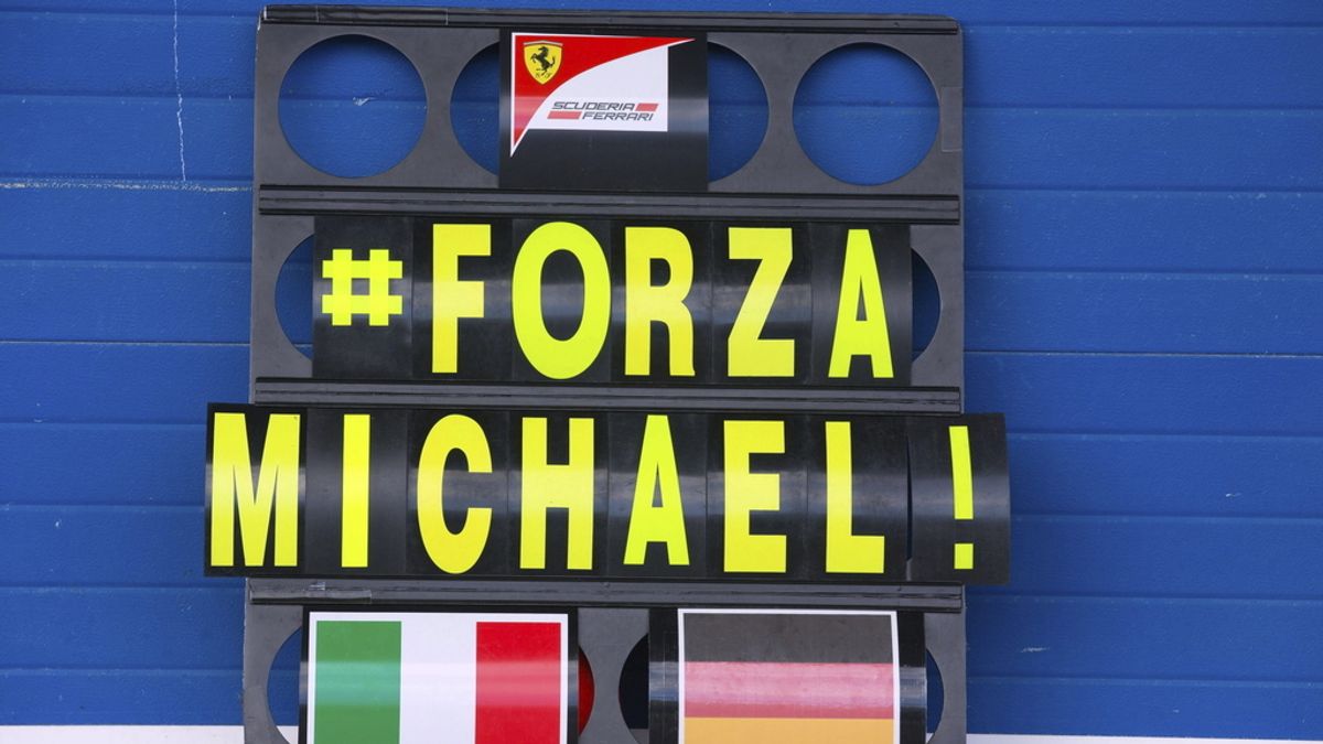 Cartel de apoyo a Schumacher en Jerez