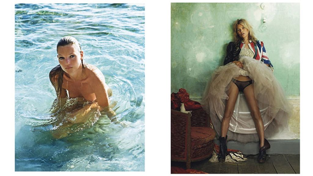 La fotografía de la izquierda fue tomada por Mario Sorrenti en el 2010, y la de la derecha la hizo Mario Testino en el año 2008, ambas para Vogue