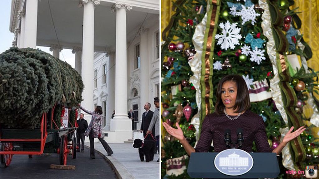 Michelle Obama decora la Casa Blanca con un gigantesco árbol