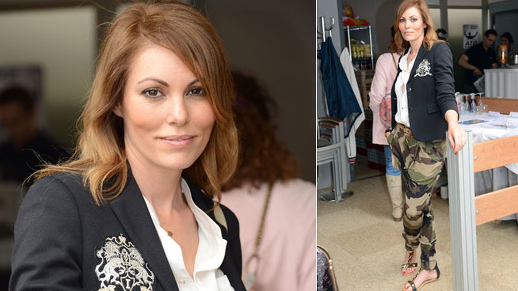 La ex modelo Raquel Rodríguez llevó unos pantalones de camuflaje