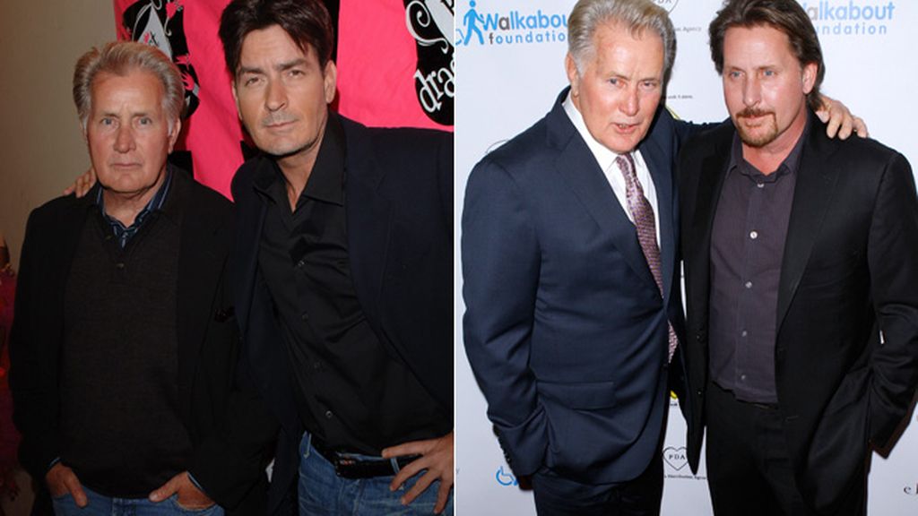 Martin Sheen con sus hijos, Charlie Sheen y Emilio Estevez
