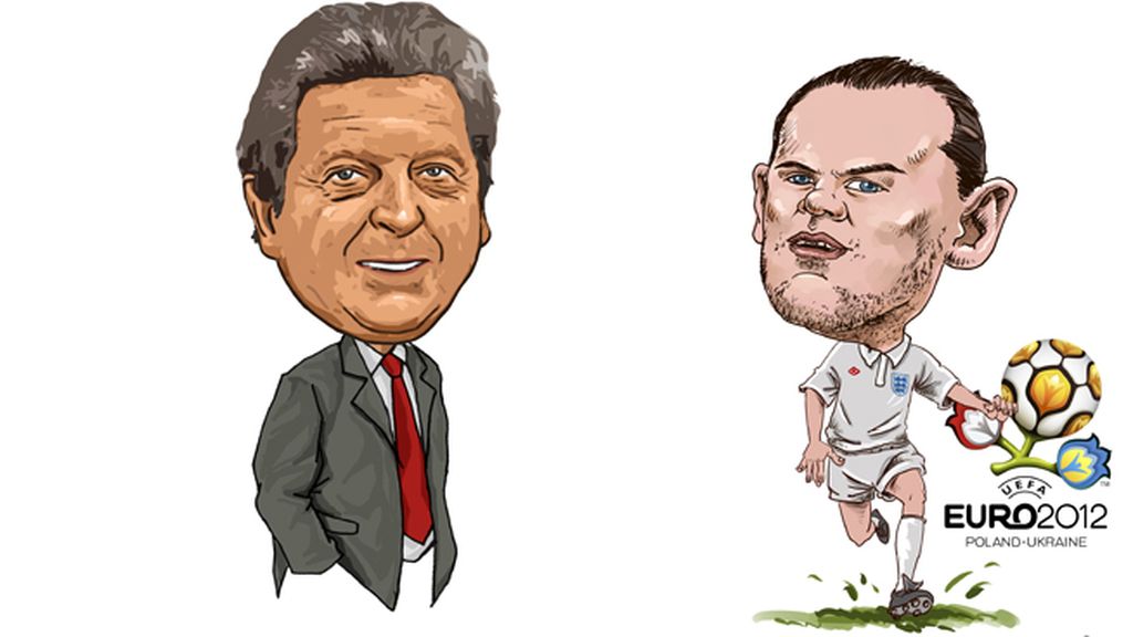 Roy Hodgson y Wayne Rooney (Inglaterra)