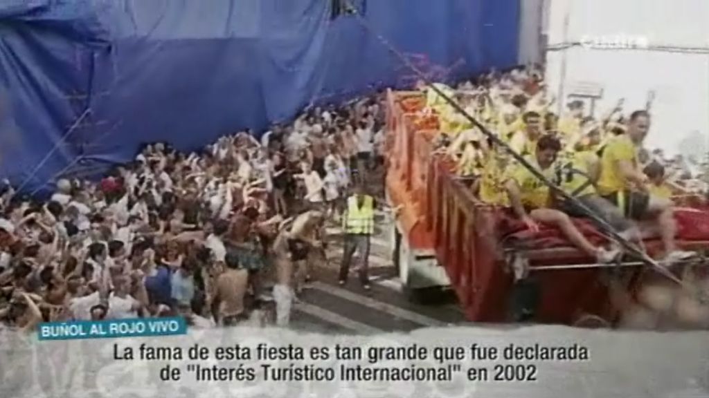 Verónica Sanz en la 'tomatina' de Buñol