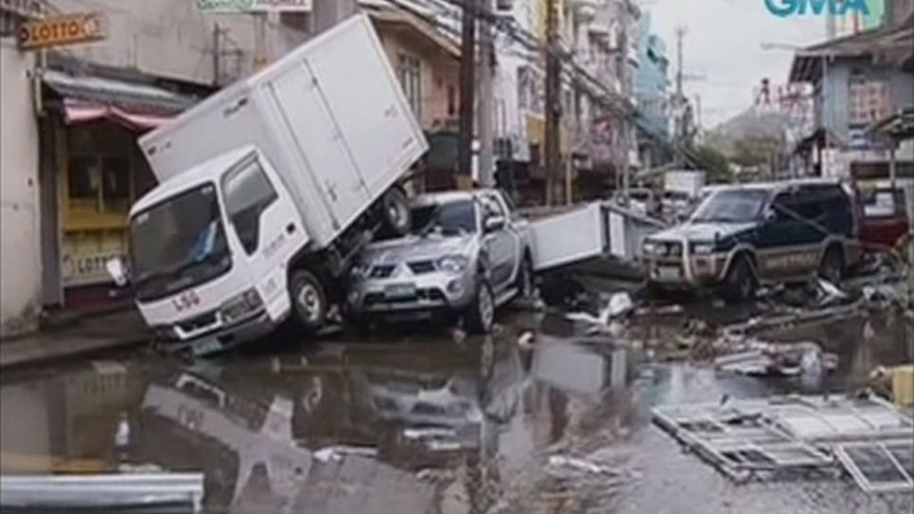 Tifón en el centro de Filipinas