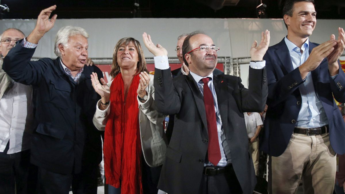 Felipe González y Pedro Sánchez participan en la campaña catalana