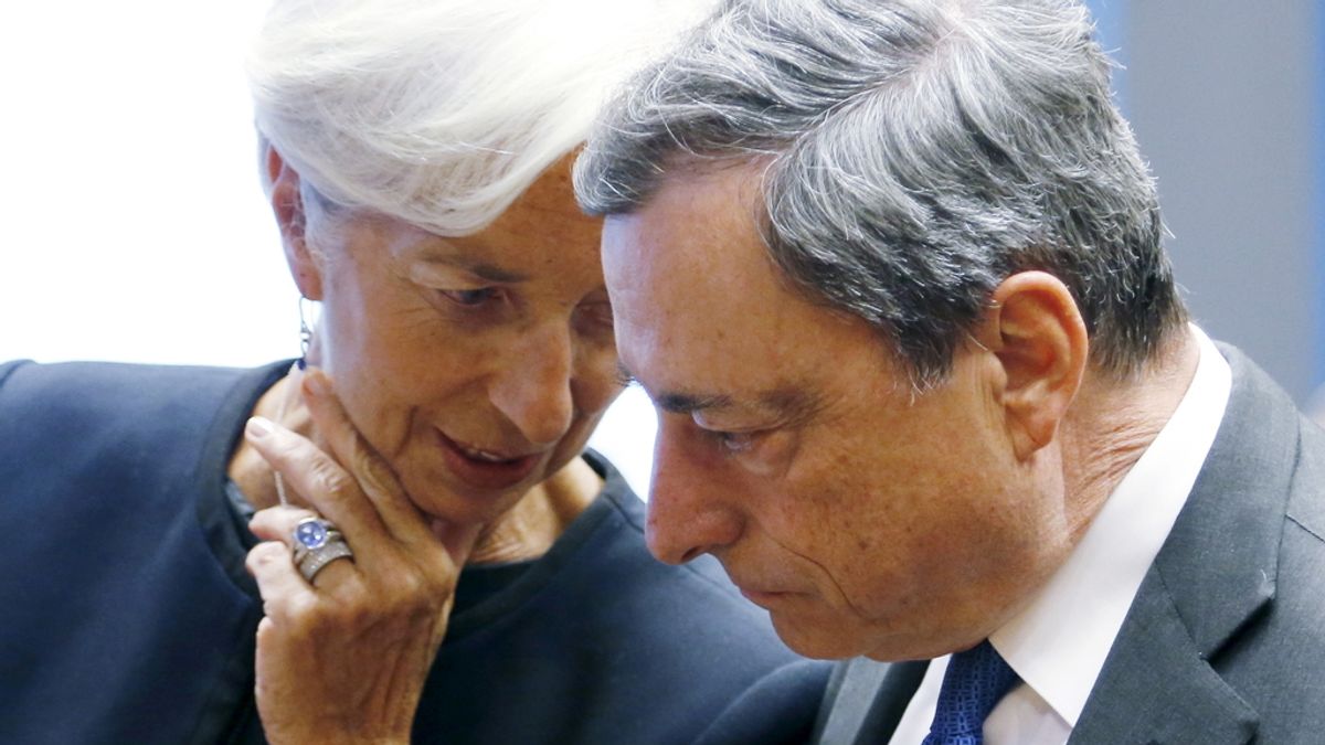 Christine Lagarde y Mario Draghi, en una reunión del Eurogrupo