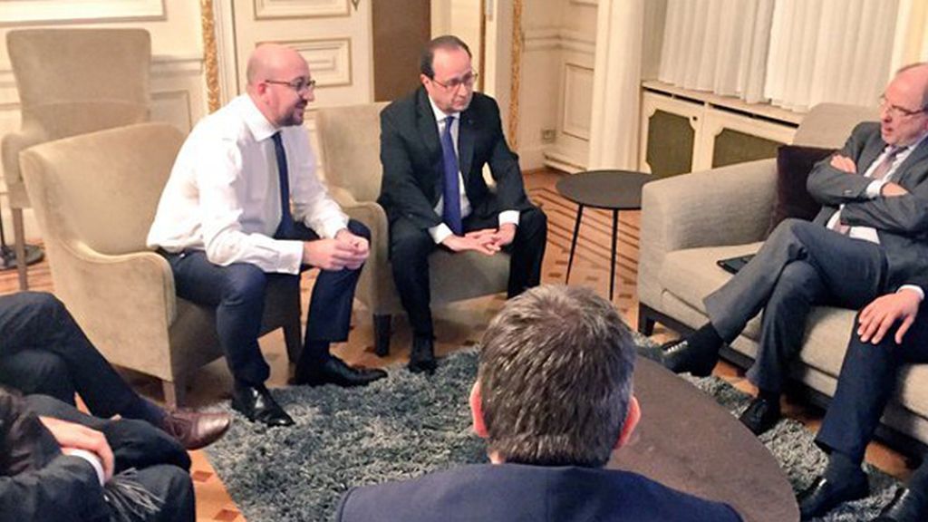 Reunión del primer ministro belga y François Hollande