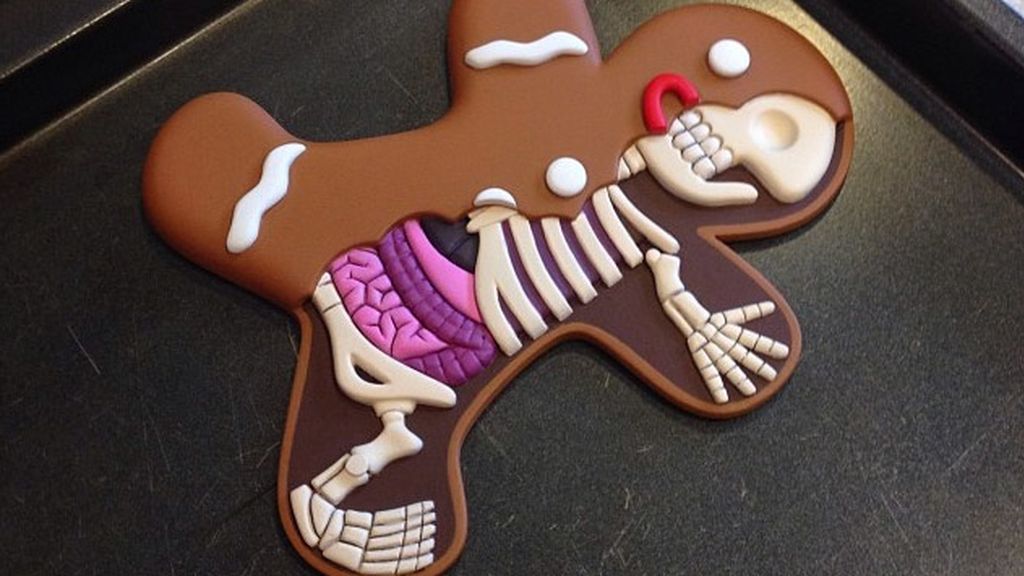 Así sería el interior de la galleta de jengibre si fuese de carne y hueso