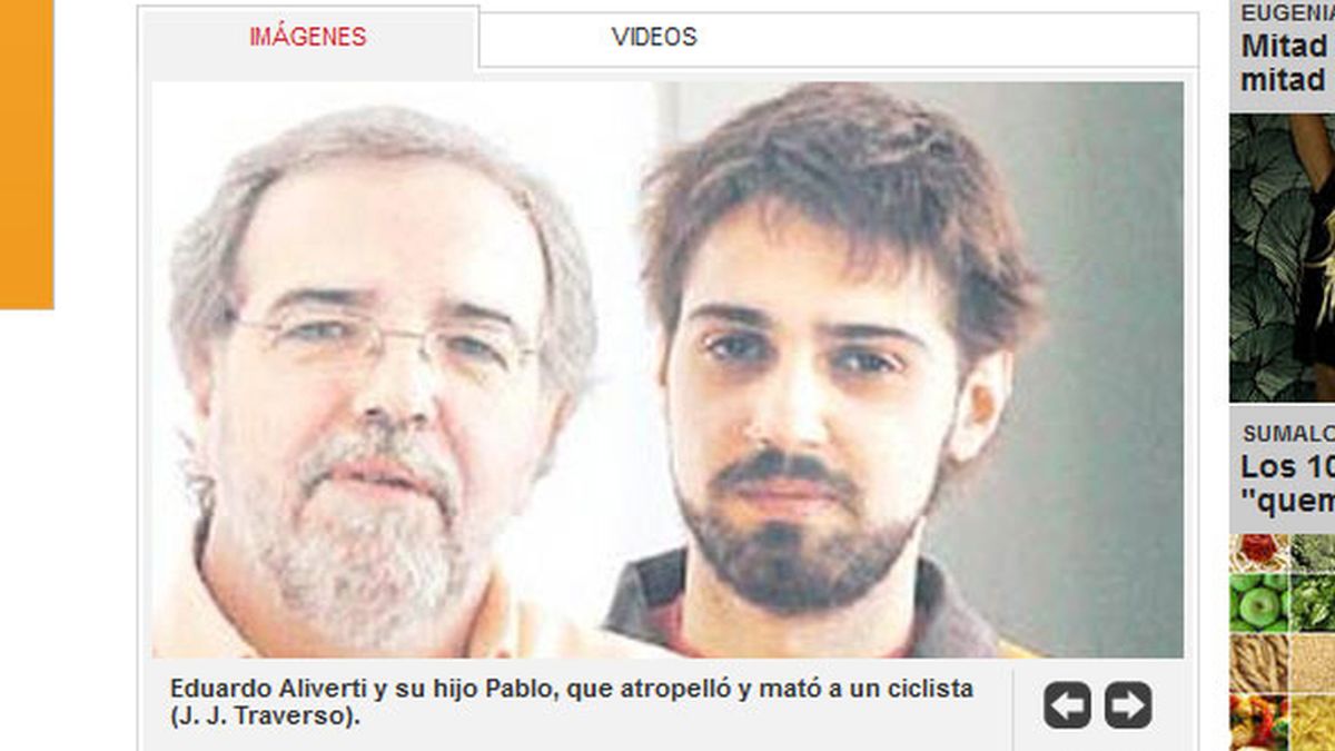 El periodista argentino Eduardo Aliverti con su hijo Pablo