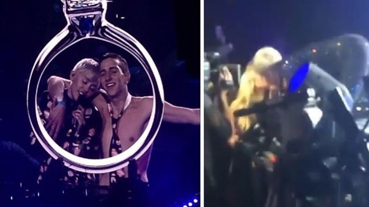 Miley Cirus se besa con una de sus fans