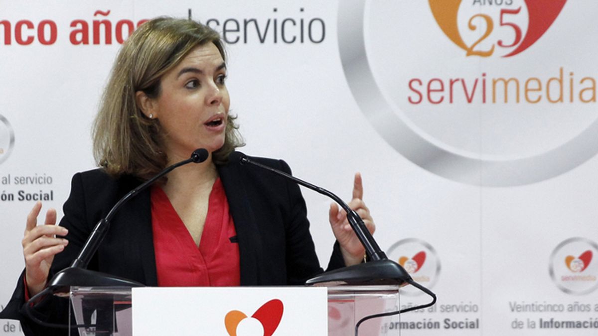 Soraya Sáenz de Santamaría en el aniversario de Servimedia