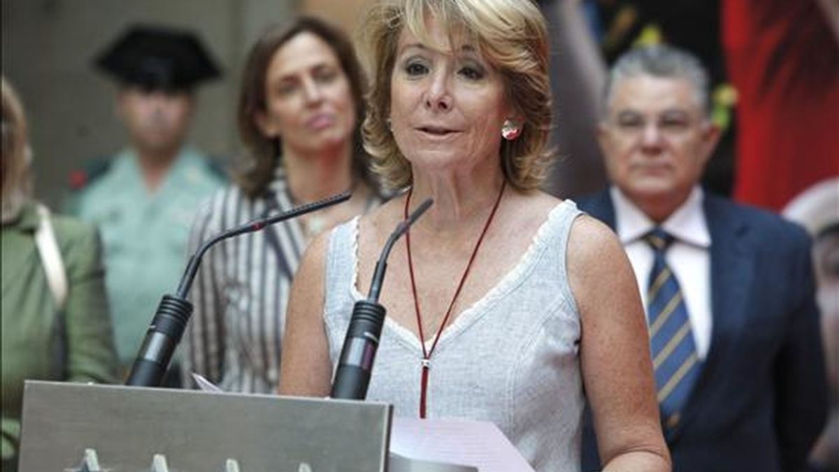 La presidenta de la Comunidad de Madrid, Esperanza Aguirre durante el acto. EFE/Archivo