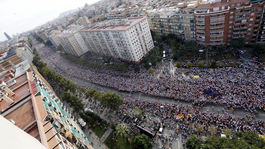 Multitudinaria manifestación en Barcelona con motivo de la Diada