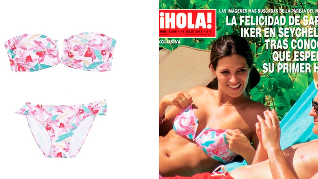 Sara Carbonero luciendo tipazo con bikini floral de Women's Secret