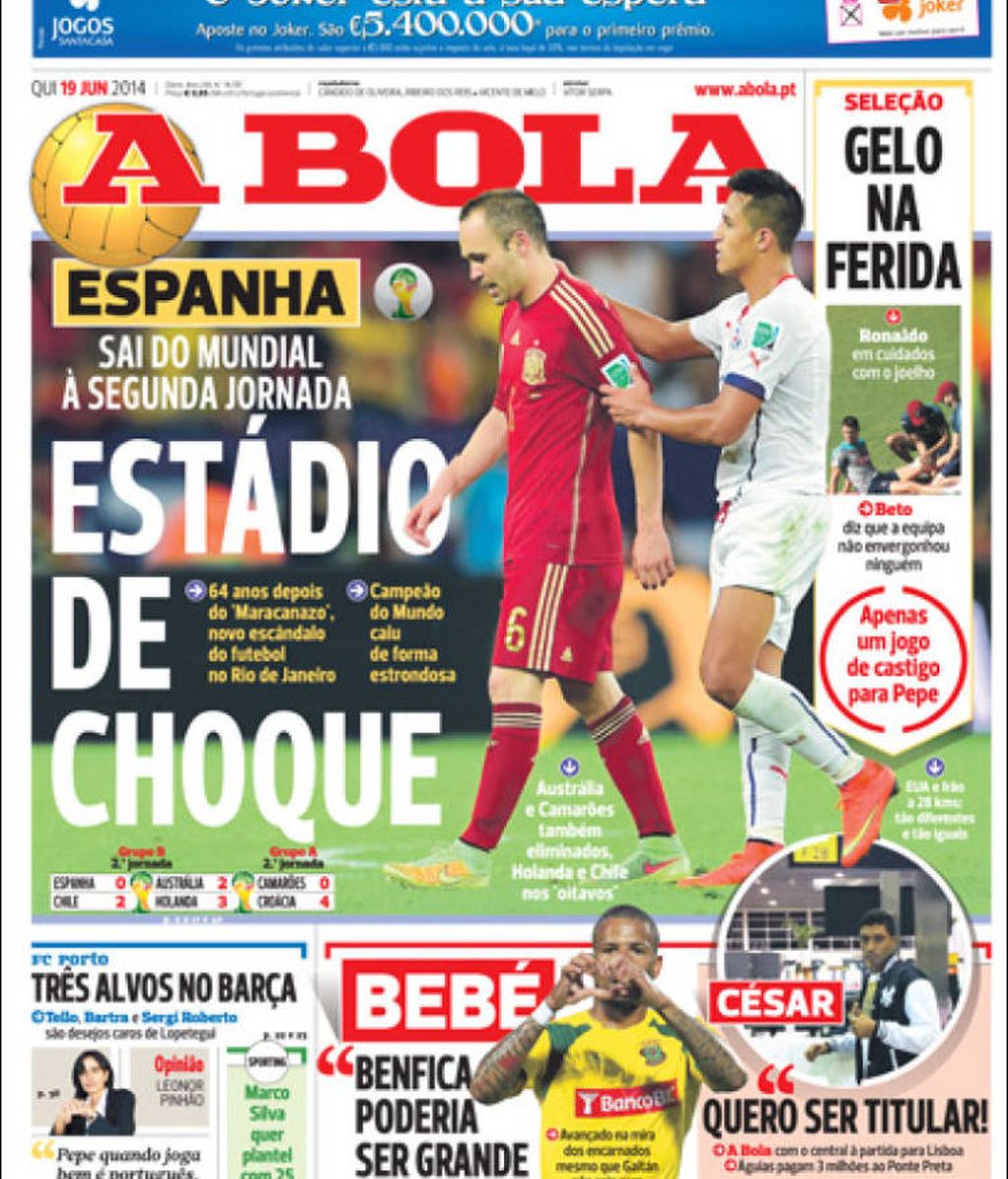 La Roja protagonista en los periódicos de todo el mundo
