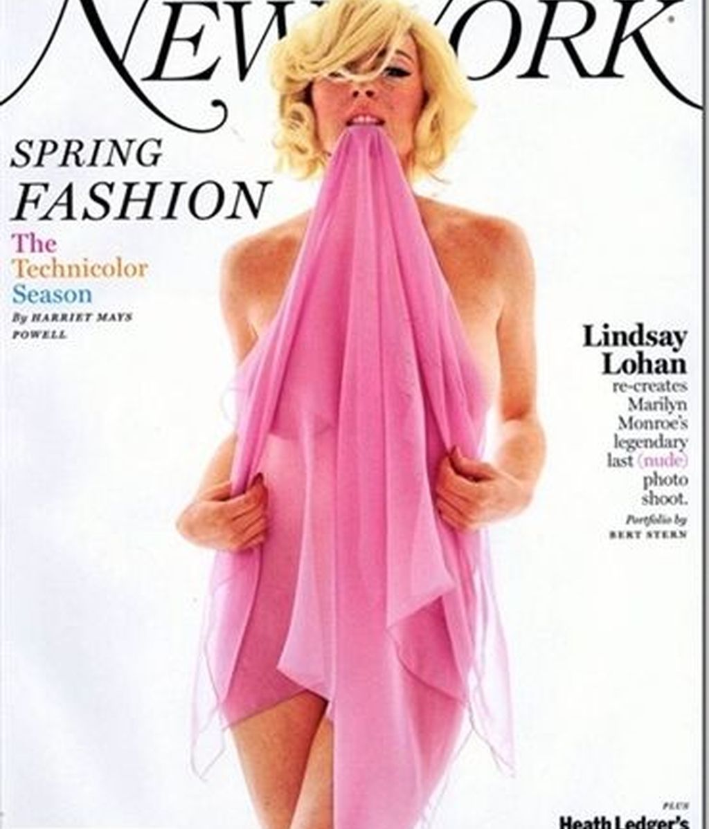 La portada de la revista donde aparece la actriz en pose similar a la histórica de Marilyn