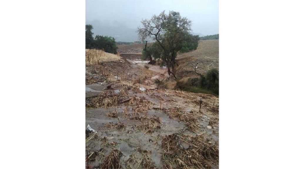 Lluvias torrenciales en Villanueva del Trabuco (Málaga)