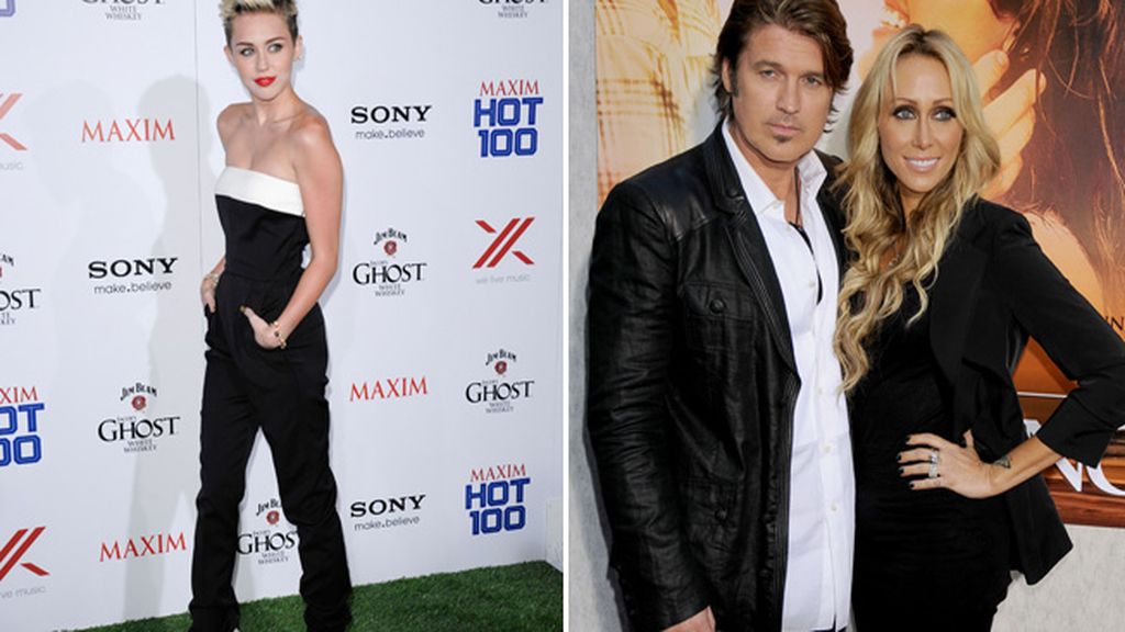 Miley Cyrus y sus padres Billy Ray y Tish