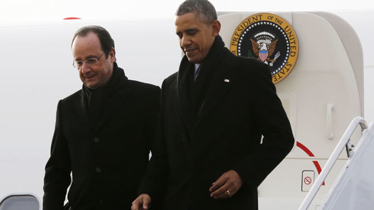 Barack Obama y François Hollande en la visita oficial del presidente francés a EEUU