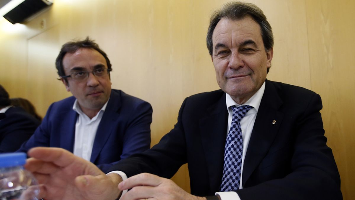 Josep Rull y Artur Mas en una reunión de CDC