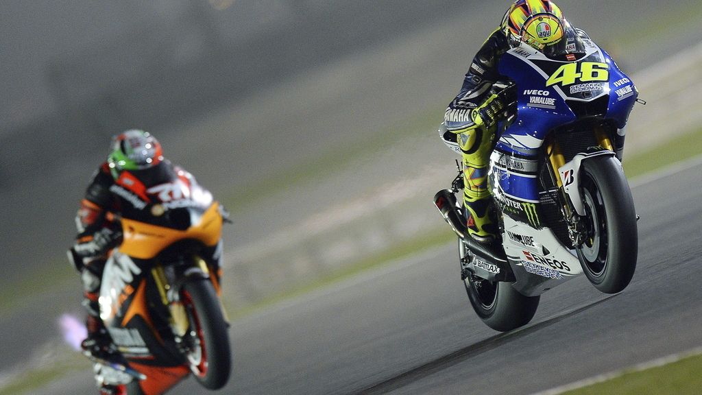 Valentino Rossi rodando en Losail