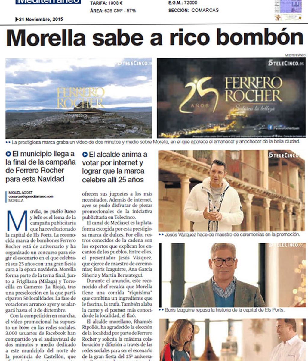 Medios locales y nacionales se hacen eco del 25 aniversario de Ferrero Rocher