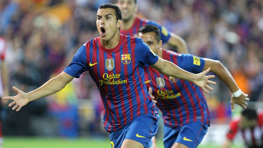 Pedro celebra su gol