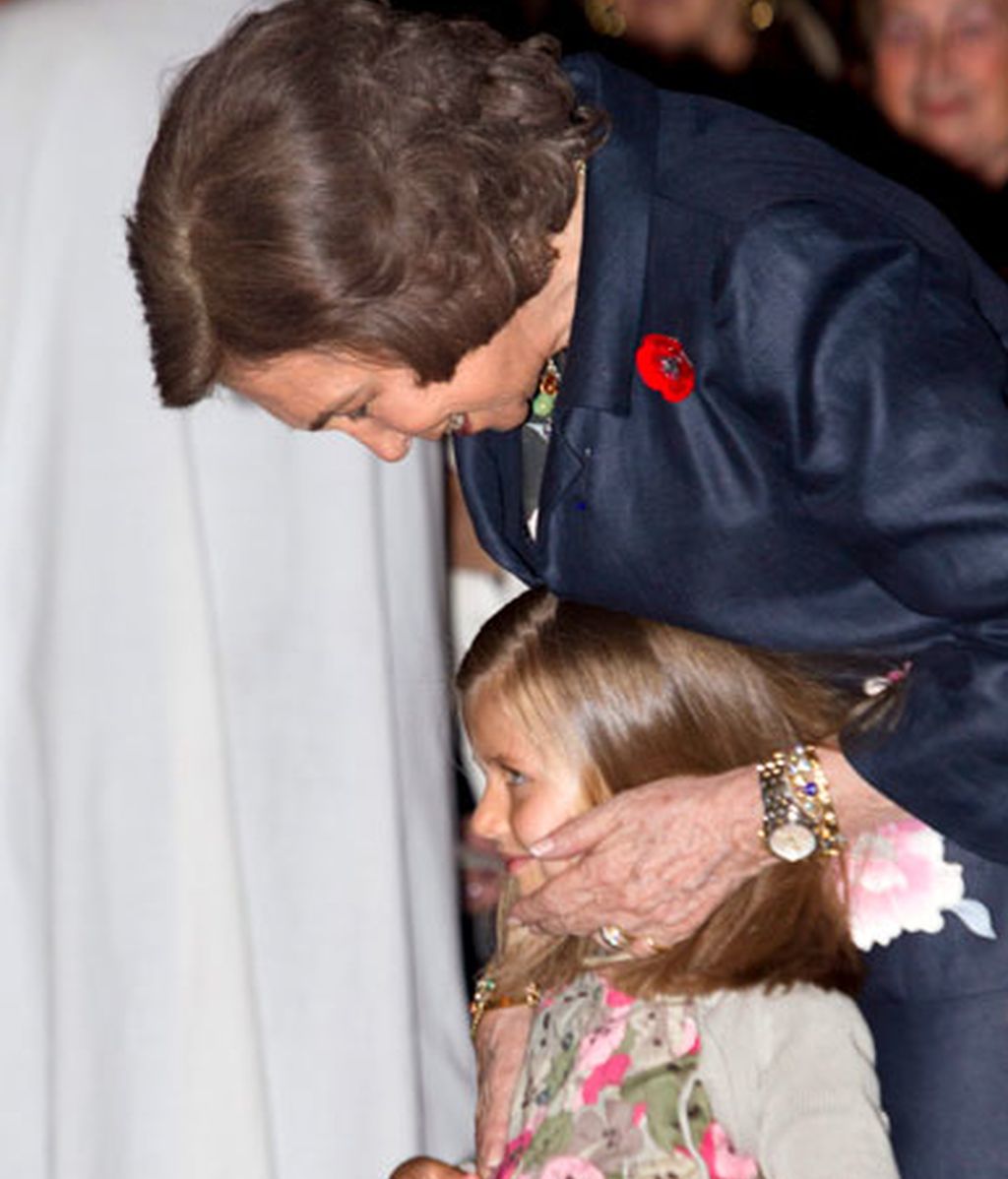 Los príncipes de Asturias y la reina Sofía, en la Misa de Resurrección