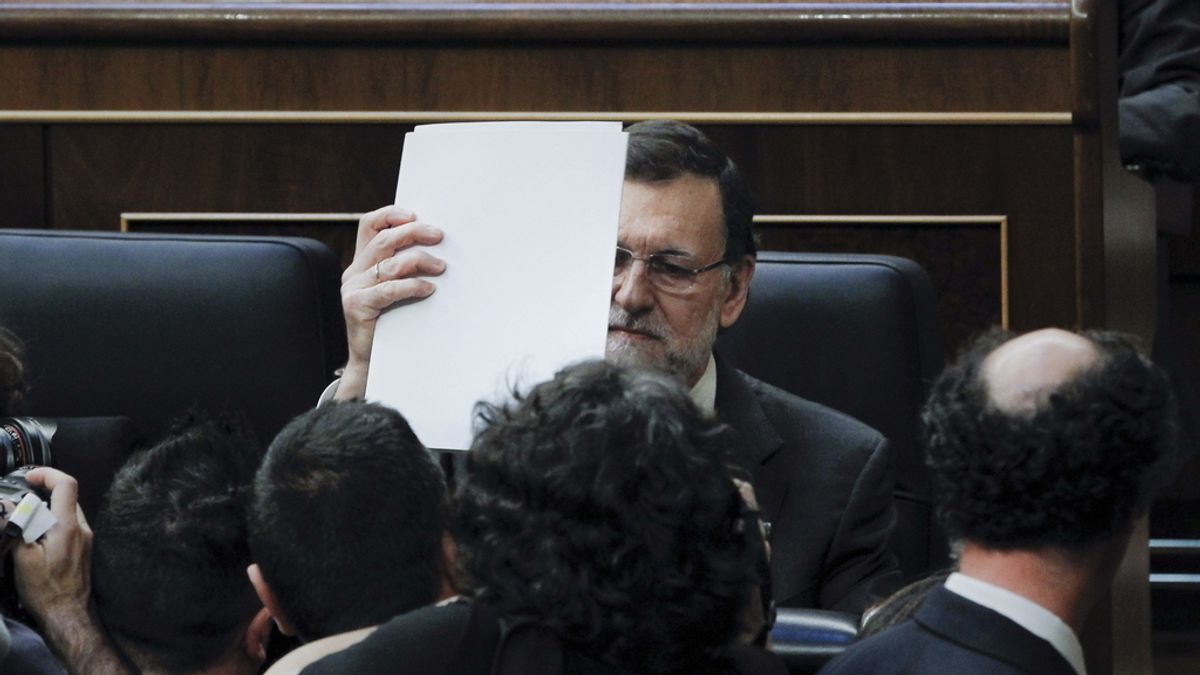 El presidente del Gobierno, Mariano Rajoy, en el debate sobre la consulta catalana en el pleno del Congreso