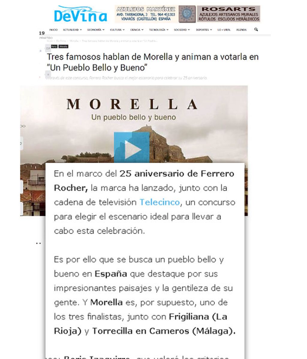 Medios locales y nacionales se hacen eco del 25 aniversario de Ferrero Rocher