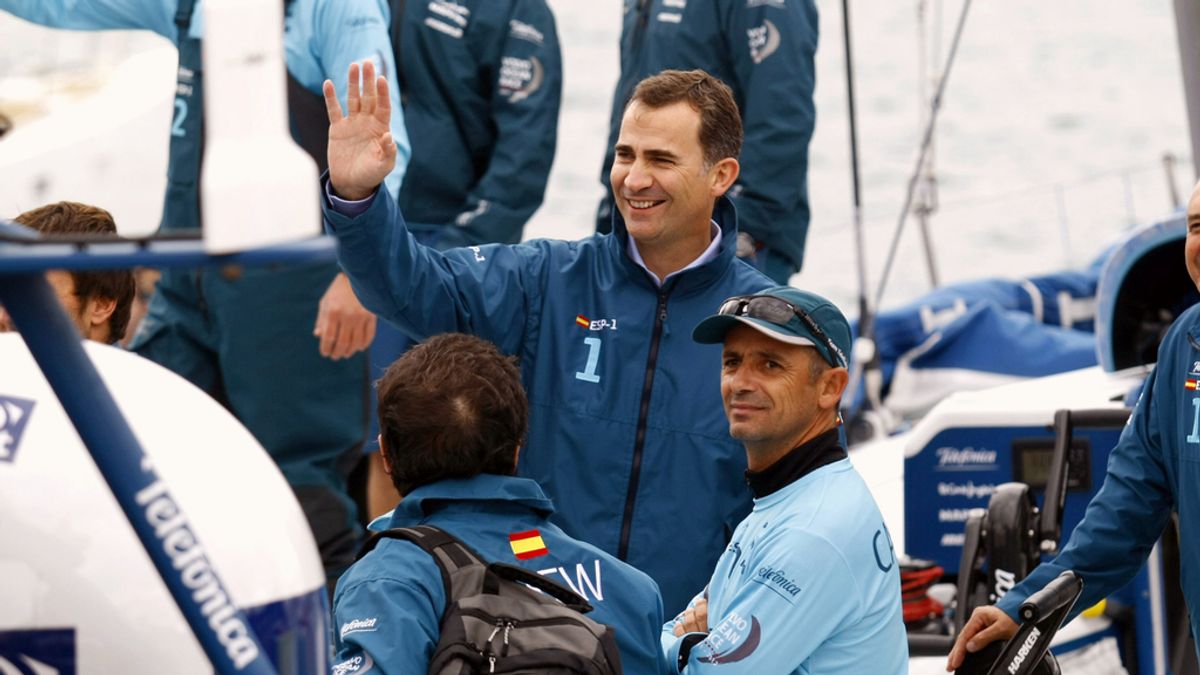 El Príncipe de Asturias, Don Felipe, a bordo del velero español 'Telefónica'