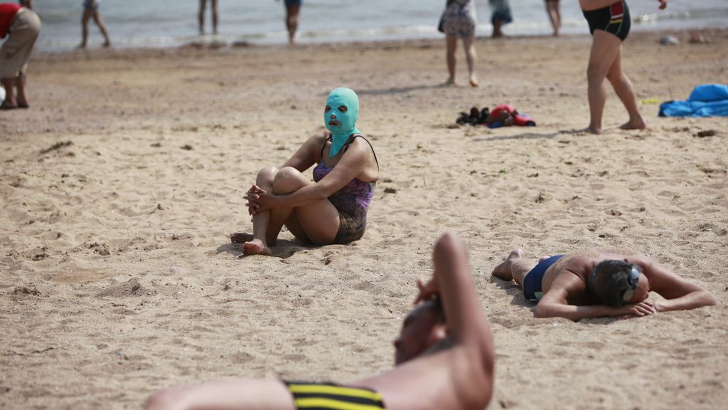 Máscara contra el sol, última moda en China