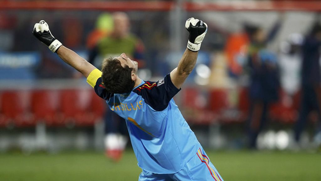 Casillas celebra el pase a semifinales