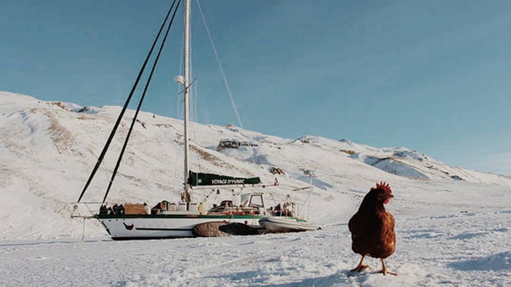 Un hombre da la vuelta al mundo...con su gallina