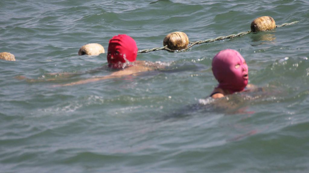 En las playas chinas