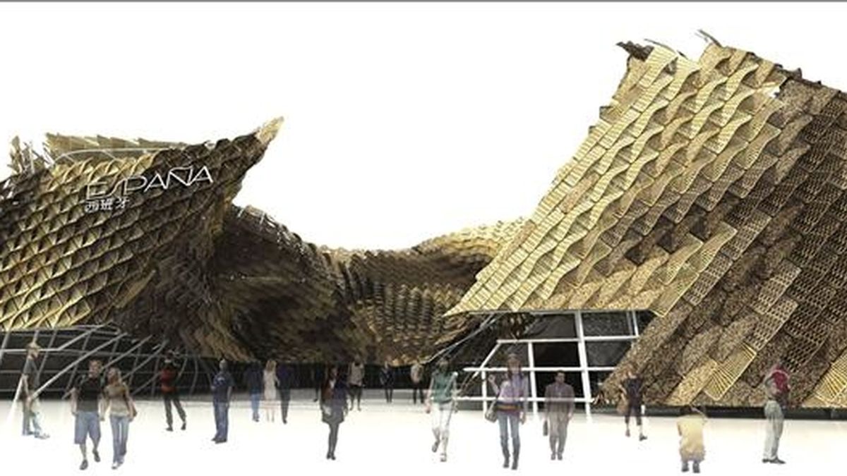 Imagen creada por ordenador del pabellón que España quiere presentar al mundo en Expo Shangai 2010, un espacio que impacte a sus visitantes y sea referente o un "gran portaaviones" permanente de la cultura española, según ha explicado a EFE el presidente de la Sociedad Estatal para Exposiciones Internacionales, Javier Conde. EFE Imagen creada por ordenador del pabellón que España quiere presentar al mundo en Expo Shangai 2010, un espacio que impacte a sus visitantes y sea referente o un "gran portaaviones" permanente de la cultura española, según ha explicado a EFE el presidente de la Sociedad Estatal para Exposiciones Internacionales, Javier Conde. EFE