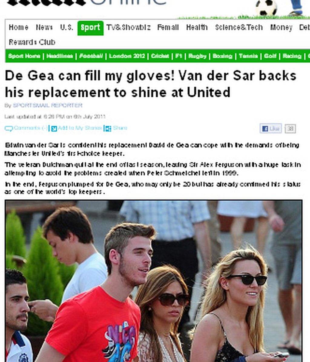La novia de De Gea conquista los tabloides británicos
