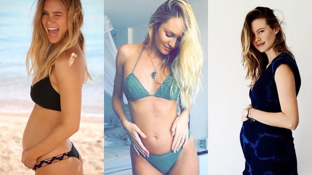 Candice Swanepoel, Behati Prinsloo y Bar Refaeli narran su feliz espera en fotos